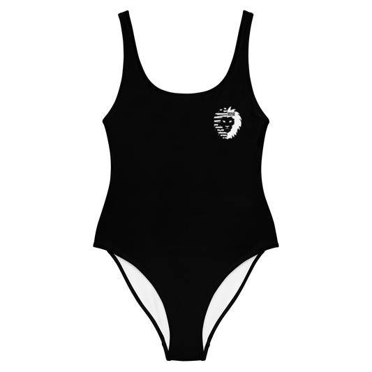 Black Logo One-Piece Swimsuit